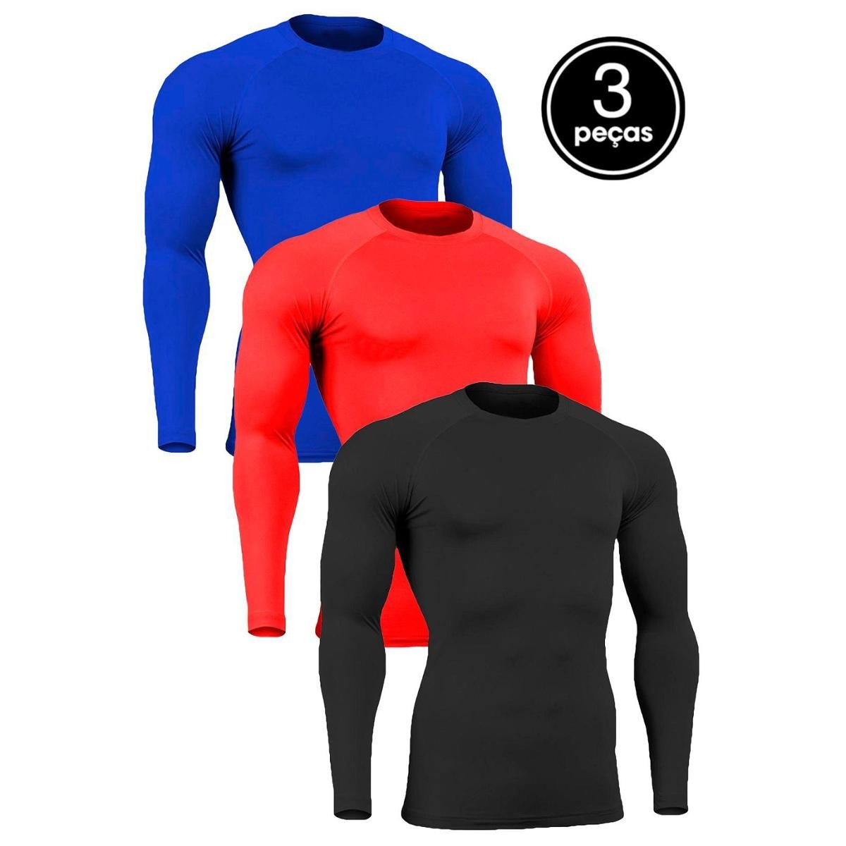 Kit 3 Blusa Masculina Proteção UV Segunda Pele Térmica Poliéster Manga Longa Compressão é ruim? Kit 3 Blusa Masculina Proteção UV Segunda Pele Térmica Poliéster Manga Longa Compressão é boa?