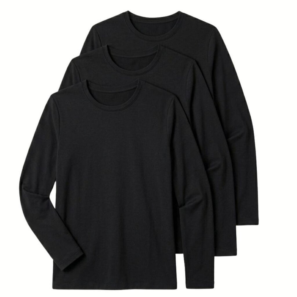 Kit 3 Blusa Termica Feminina Poliester Elastano Basica Lisa Para Caminhada Musculaçao Inverno