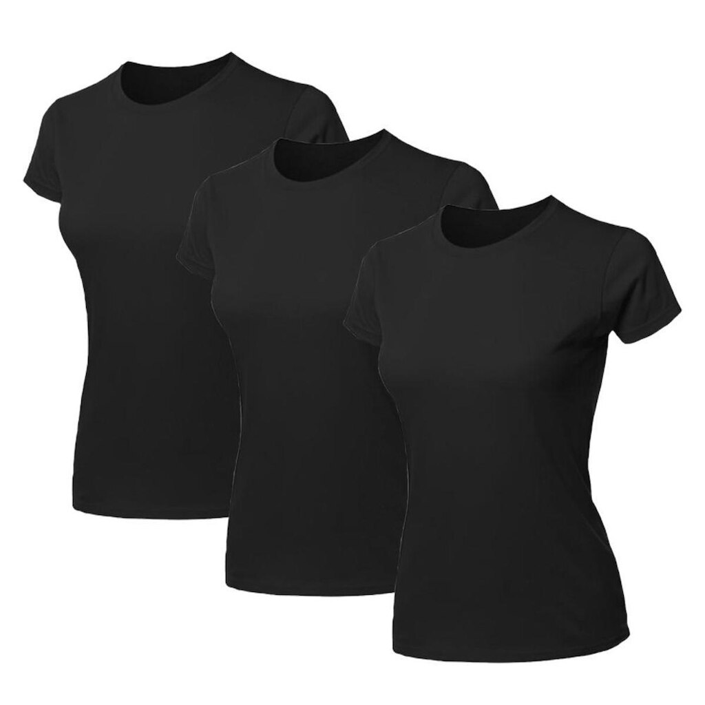 Kit 3 Blusas Feminina Camiseta Lisa Básica Algodão Baby Look