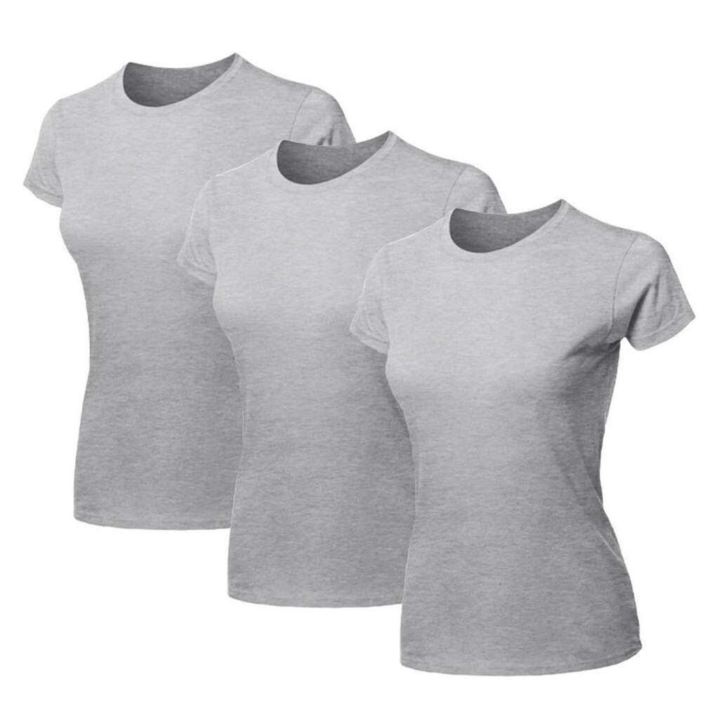 Kit 3 Blusas Feminina Camiseta Lisa Básica Algodão Baby Look