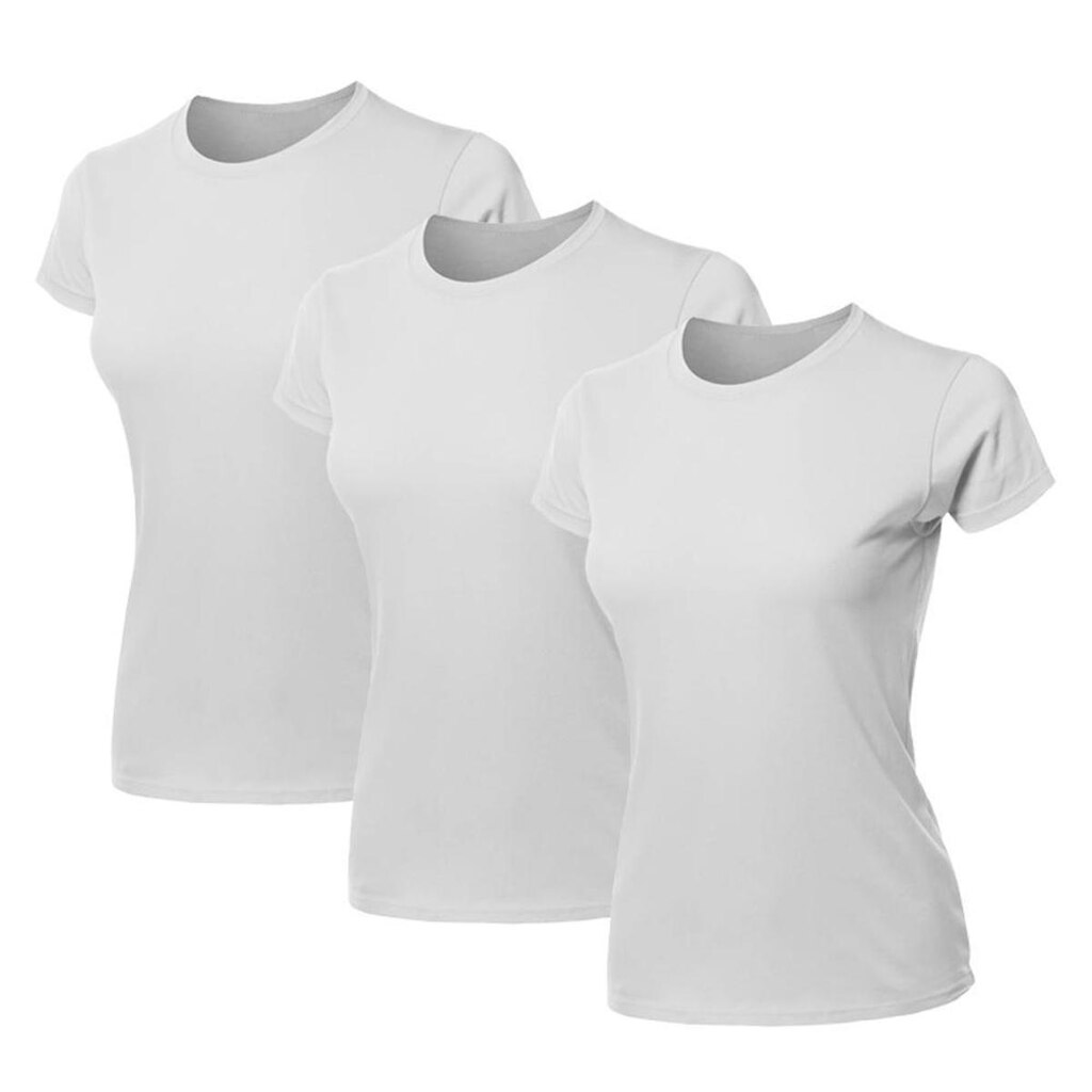 Kit 3 Blusas Feminina Camiseta Lisa Básica Algodão Baby Look