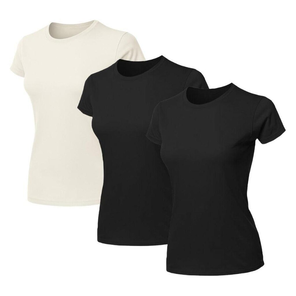 Kit 3 Blusas Feminina Camiseta Lisa Básica Algodão Baby Look