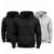 Kit 3 Blusas Moletom Canguru com Capuz Liso Adulto Masculino - Cinza+Preto