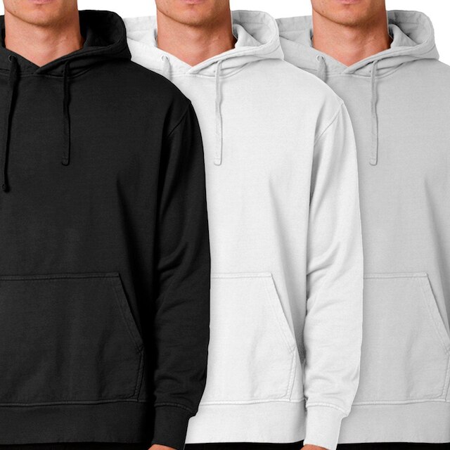 Kit 3 Blusas Moletom Masculino Canguru Com Capuz Liso Sem Estampa Liso
