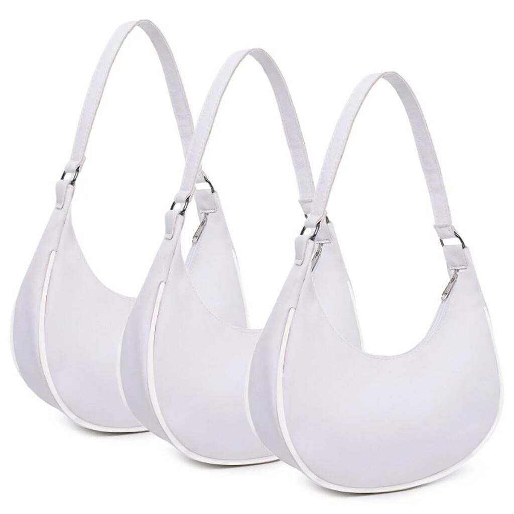 Kit 3 Bolsas Feminina Meia Lua Baguete Sofisticada Elegante Transversal De Ombro Mão Alça Regulável