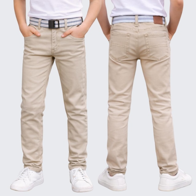 Kit 3 Calça Jeans Infantil Menino Com Regulador e Cinto