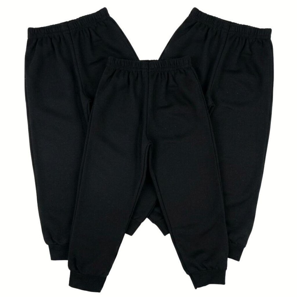 Kit 3 Calça Moletom Flanelada Infantil Algodão Punho na Perna 4/6/8 Anos Conforto Tecido Quentinho