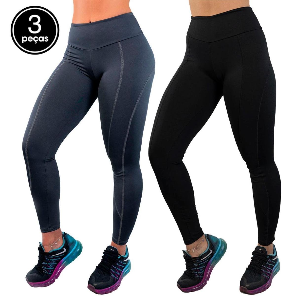 Kit 3 Calça Montaria Cintura Alta Legging Suplex Empina Bumbum Fitness Menor preço em Kit 3 Calça Montaria Cintura Alta Legging Suplex Empina Bumbum Fitness