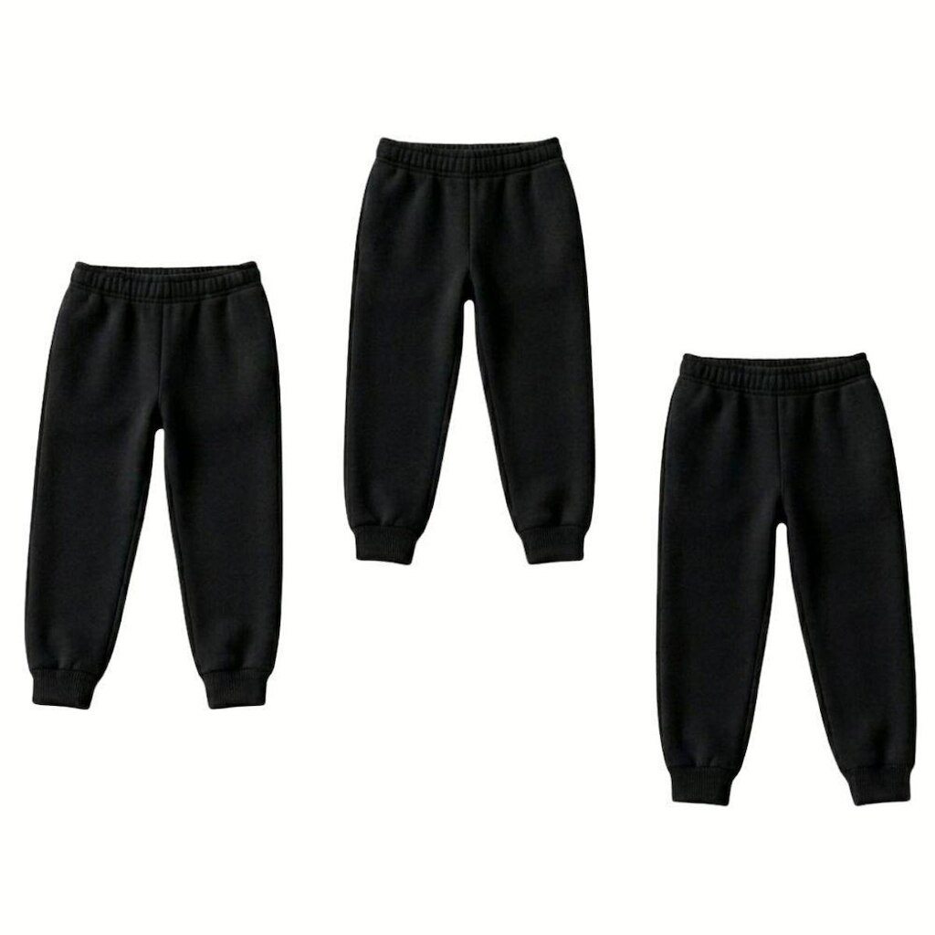 Kit 3 Calças de Algodão Primeiros Passos Bebê Infantil Moletom Flanelado Inverno Toque Macio Leve