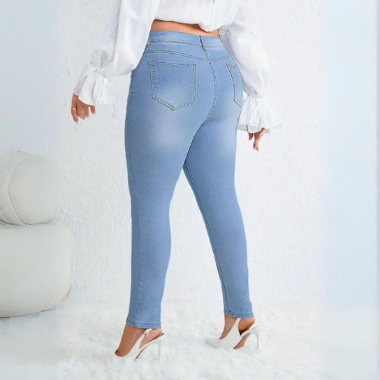 KIT 3 Calças Jeans Feminina Plus Size Skinny com Lycra