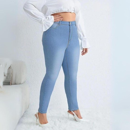 KIT 3 Calças Jeans Feminina Plus Size Skinny com Lycra