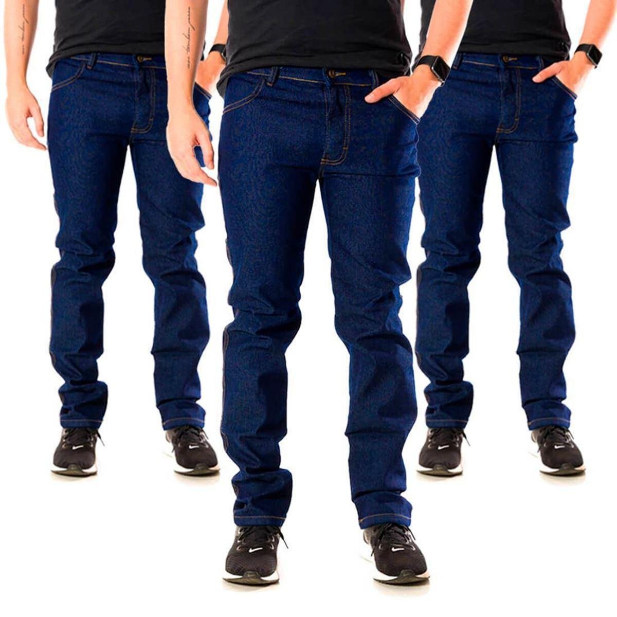 Kit 3 Calças Jeans Masculina Tradicional com Elastano Menor preço em Kit 3 Calças Jeans Masculina Tradicional com Elastano