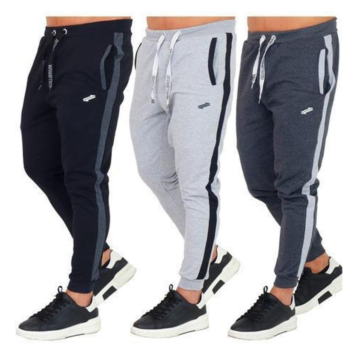 Kit 3 Calças Moletom Skinny Slim Fit Varios Modelos Zíper - Sortido Menor preço em Kit 3 Calças Moletom Skinny Slim Fit Varios Modelos Zíper - Sortido