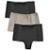 Kit 3 Calcinha Modeladora Pós Parto Cintura Alta Lisa - Preto+Bege