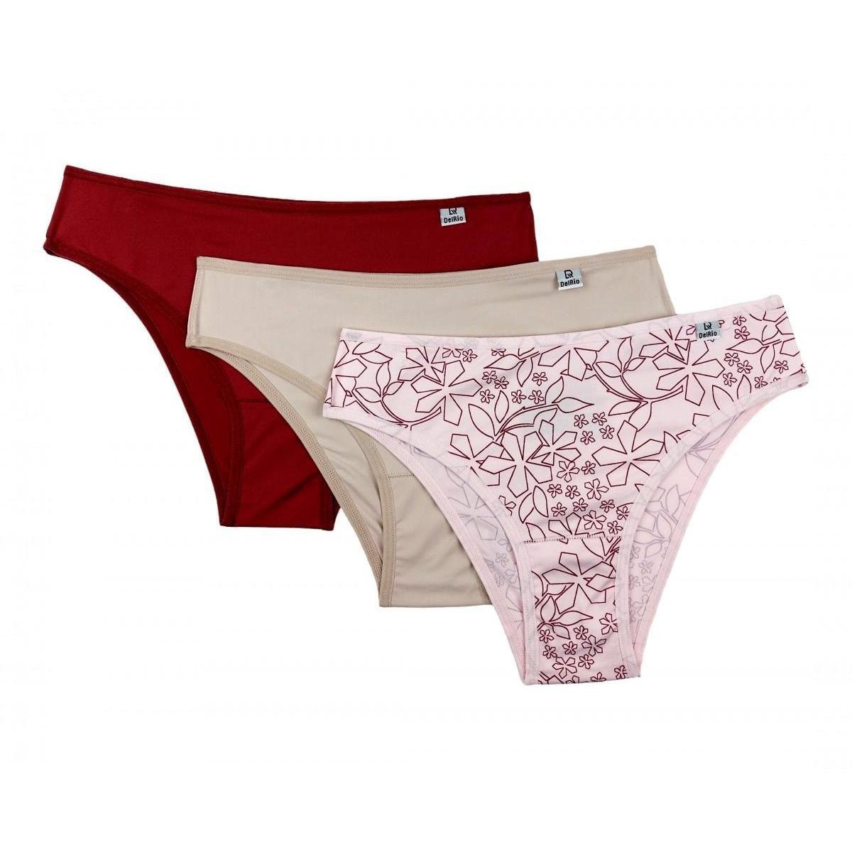 Kit 3 Calcinhas DelRio Adulto Em Microfibra - Vinho Menor preço em Kit 3 Calcinhas DelRio Adulto Em Microfibra - Vinho