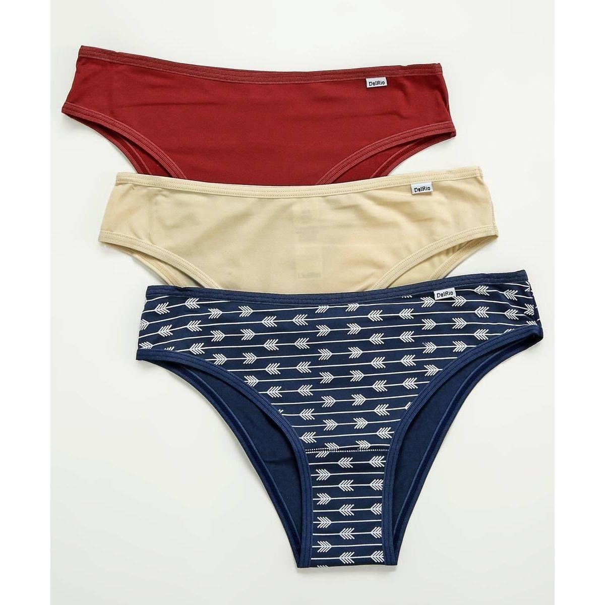 Kit 3 Calcinhas Biquíni Microfibra Estampa Floral DelRio | Marisa