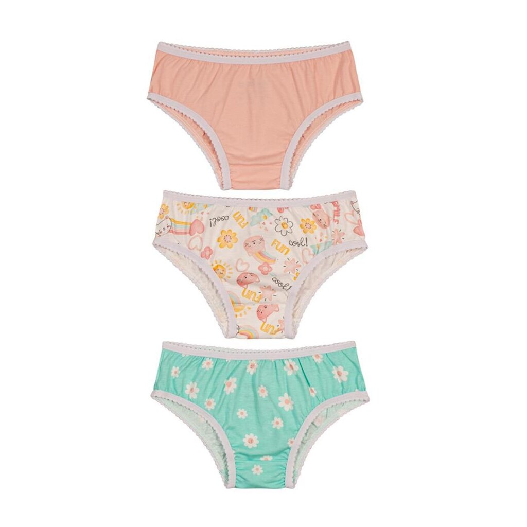 Kit 3 Calcinhas Infantis Menina Malha Cotton Brandili