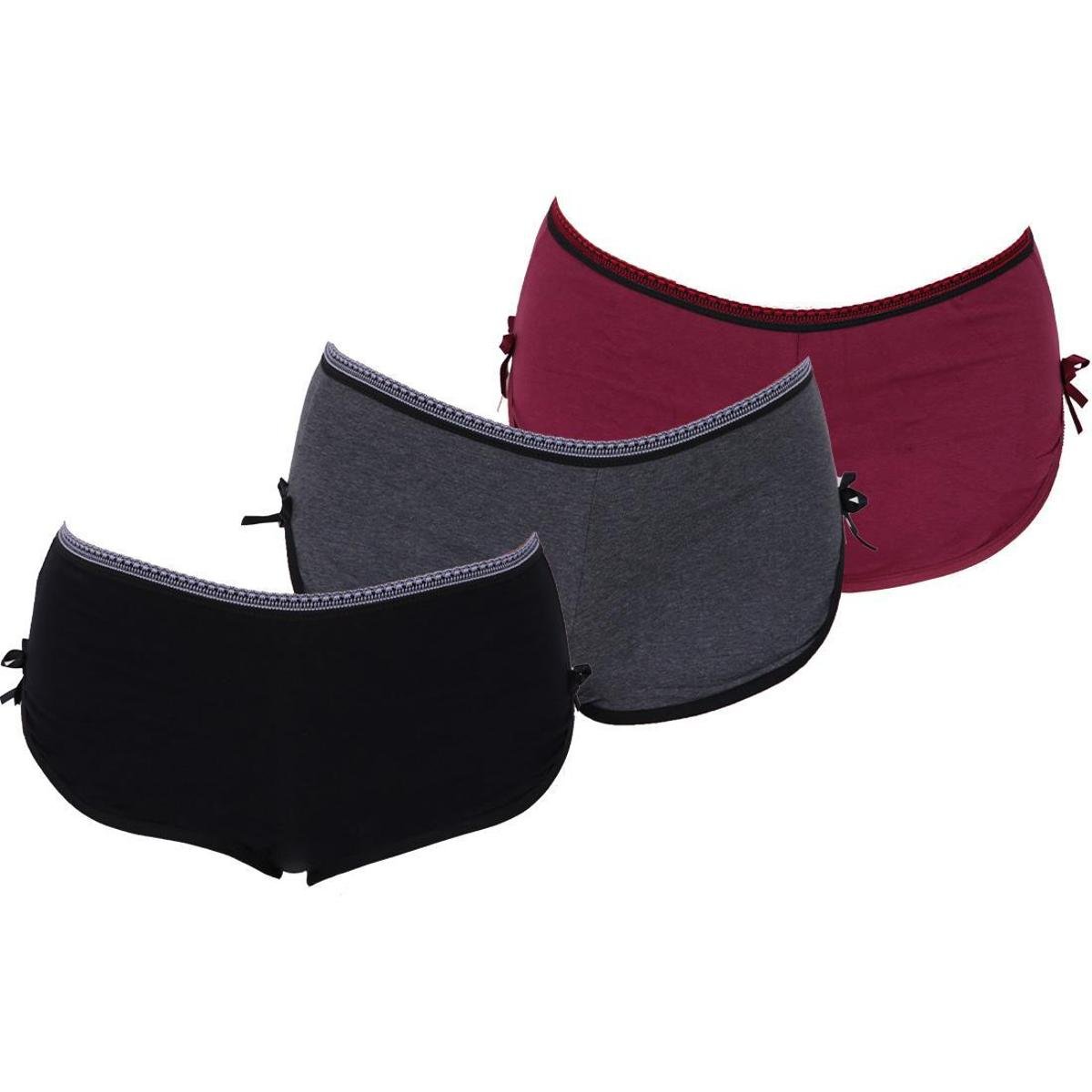KIT 3 CALCINHAS SHORT BOMBOM ALGODÃO Menor preço em KIT 3 CALCINHAS SHORT BOMBOM ALGODÃO