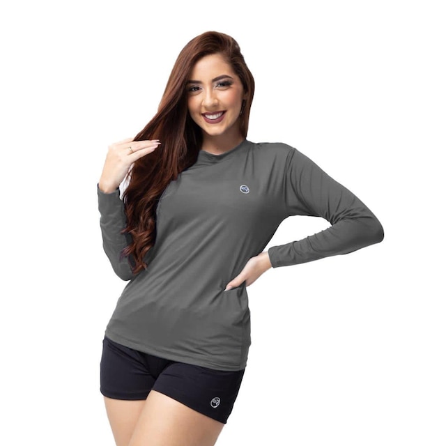 Kit 3 Camisa Feminina Térmica Manga Longa Com Proteção Uv 50+