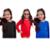 Kit 3 Camisa Infantil Térmica Uv50+ Proteção Solar Menina - Preto+Vermelho