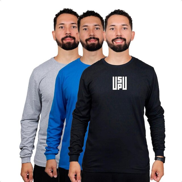 Kit 3 Camisa Manga Longa Frio Inverno Para Sair Confortavel
