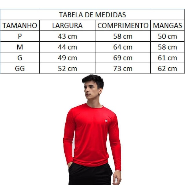 Kit 3 Camisa Masculina Térmica Manga Longa Com Proteção Uv 50+