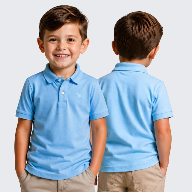 Kit 3 Camisa Polo Infantil Menino Piquet Manga Curta