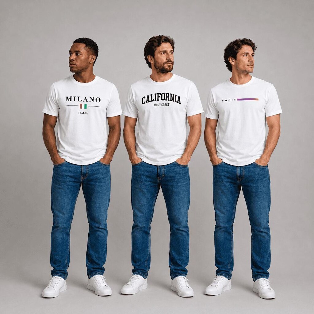Kit 3 Camisas Algodao California Milano Paris Comfort Premium