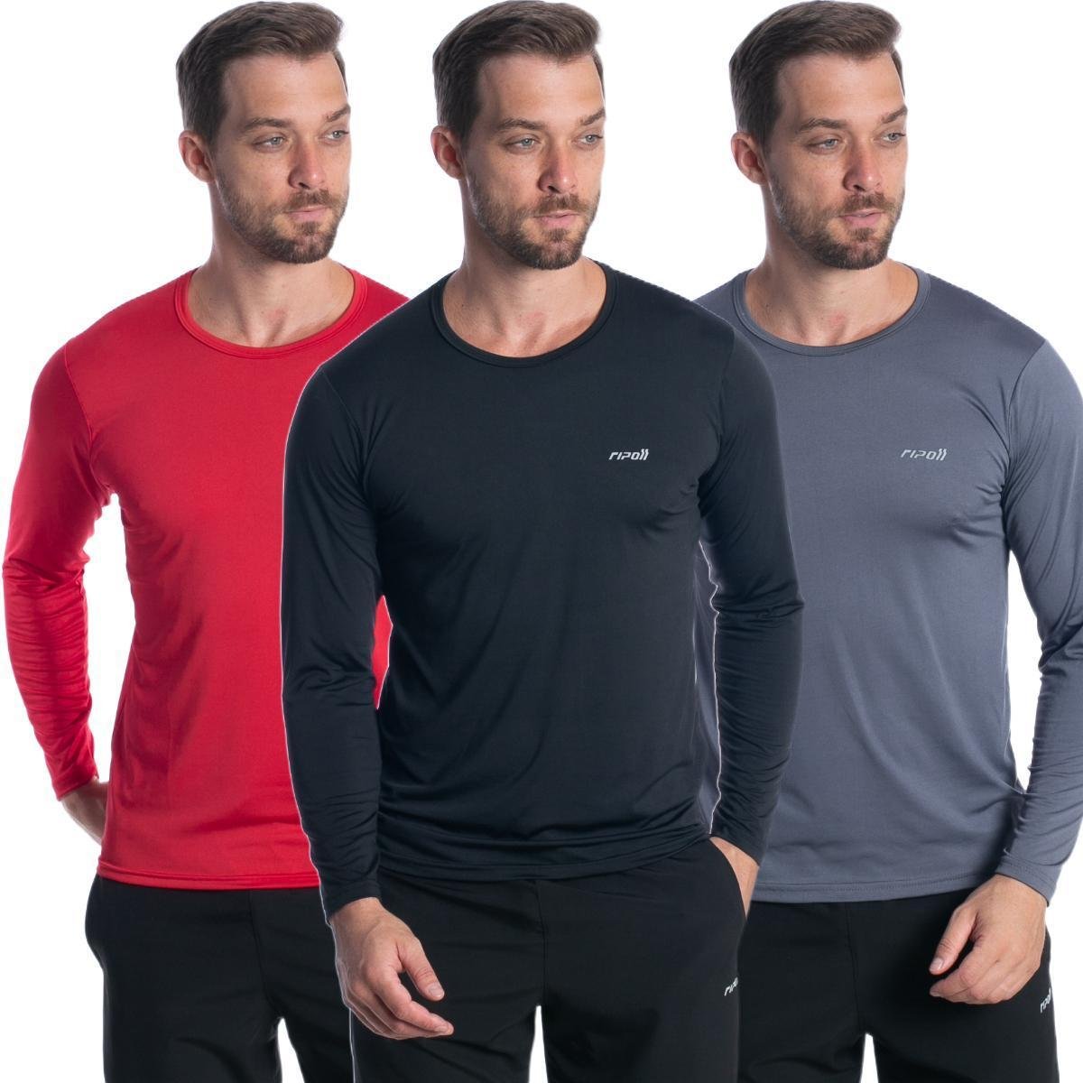 Kit 3 Camiseta Camisa Segunda Pele Proteção Solar Uv Termica Menor preço em Kit 3 Camiseta Camisa Segunda Pele Proteção Solar Uv Termica