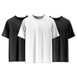 Kit 3 Camiseta Lisa Masculina Camisa Basica 100% Algodão