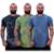 Kit 3 Camiseta Longline 100% Algodão Masculina MXD Conceito Lavado Estonado - Preto+Verde Limão