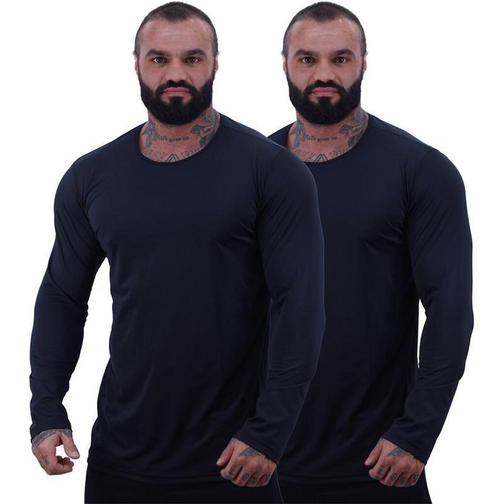 Kit 3 Camiseta Manga Longa MXD Conceito 90% Poliéster 10% Elastano Proteção UV50+