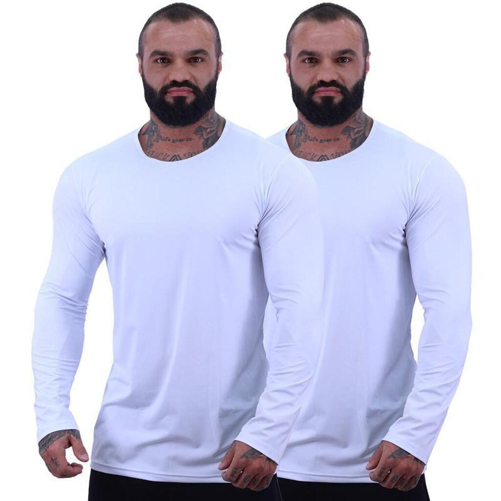 Kit 3 Camiseta Manga Longa MXD Conceito 90% Poliéster 10% Elastano Proteção UV50+