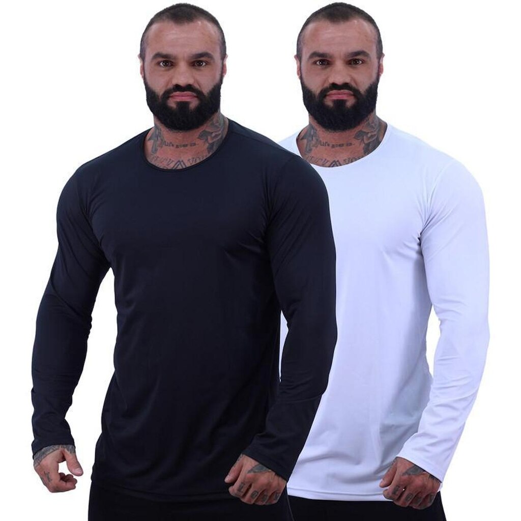 Kit 3 Camiseta Manga Longa MXD Conceito 90% Poliéster 10% Elastano Proteção UV50+