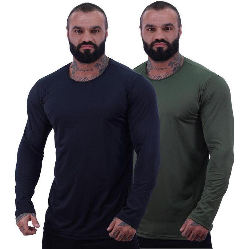 Kit 3 Camiseta Manga Longa MXD Conceito 90% Poliéster 10% Elastano Proteção UV50+