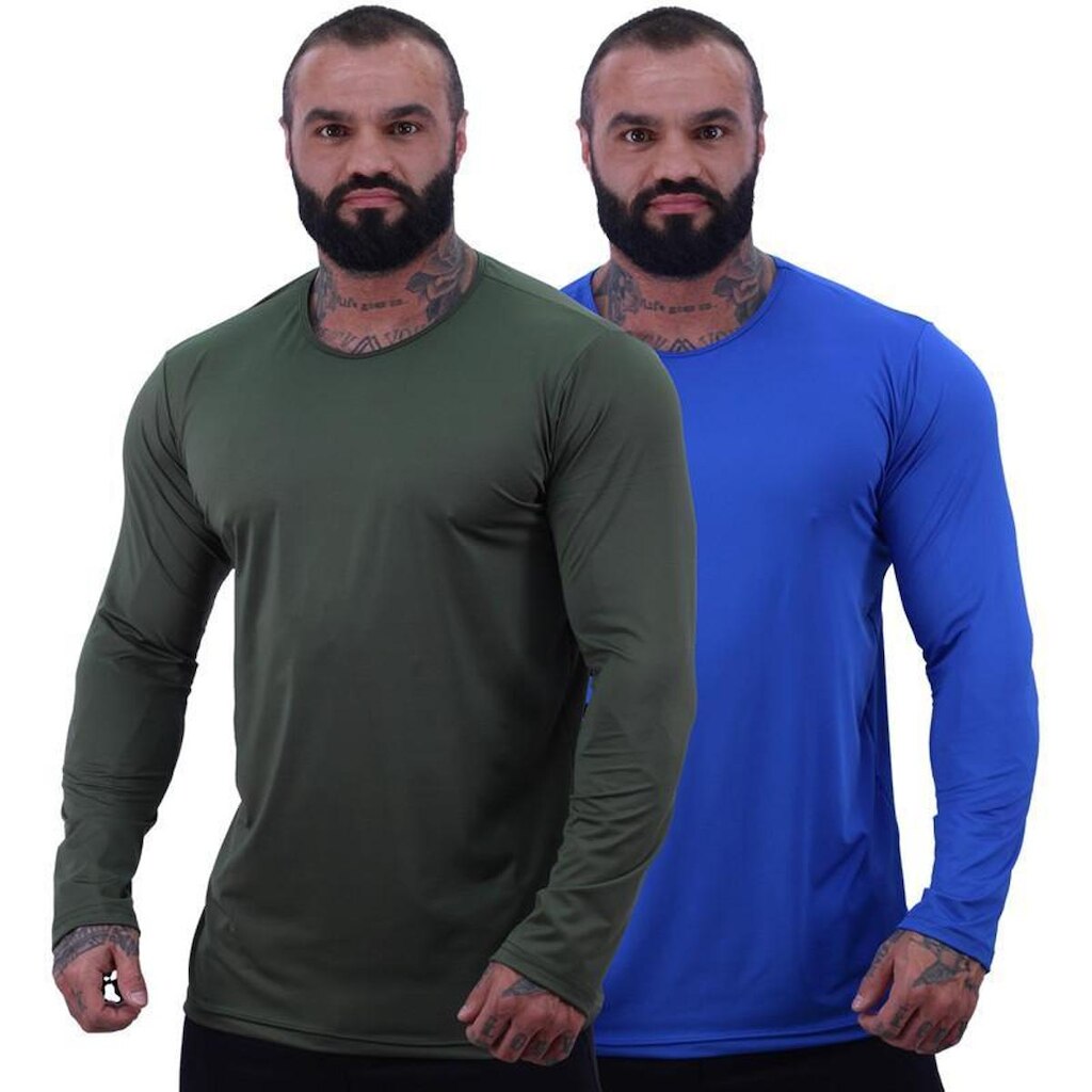 Kit 3 Camiseta Manga Longa MXD Conceito 90% Poliéster 10% Elastano Proteção UV50+