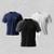 Kit 3 Camiseta Masculina Dry Manga Curta e Raglan Academia - Marinho+Branco