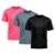 Kit 3 Camiseta Masculina Dry Proteção Solar UV Básica Lisa Treino Academia Camisa Camisetas - Preto+Rosa