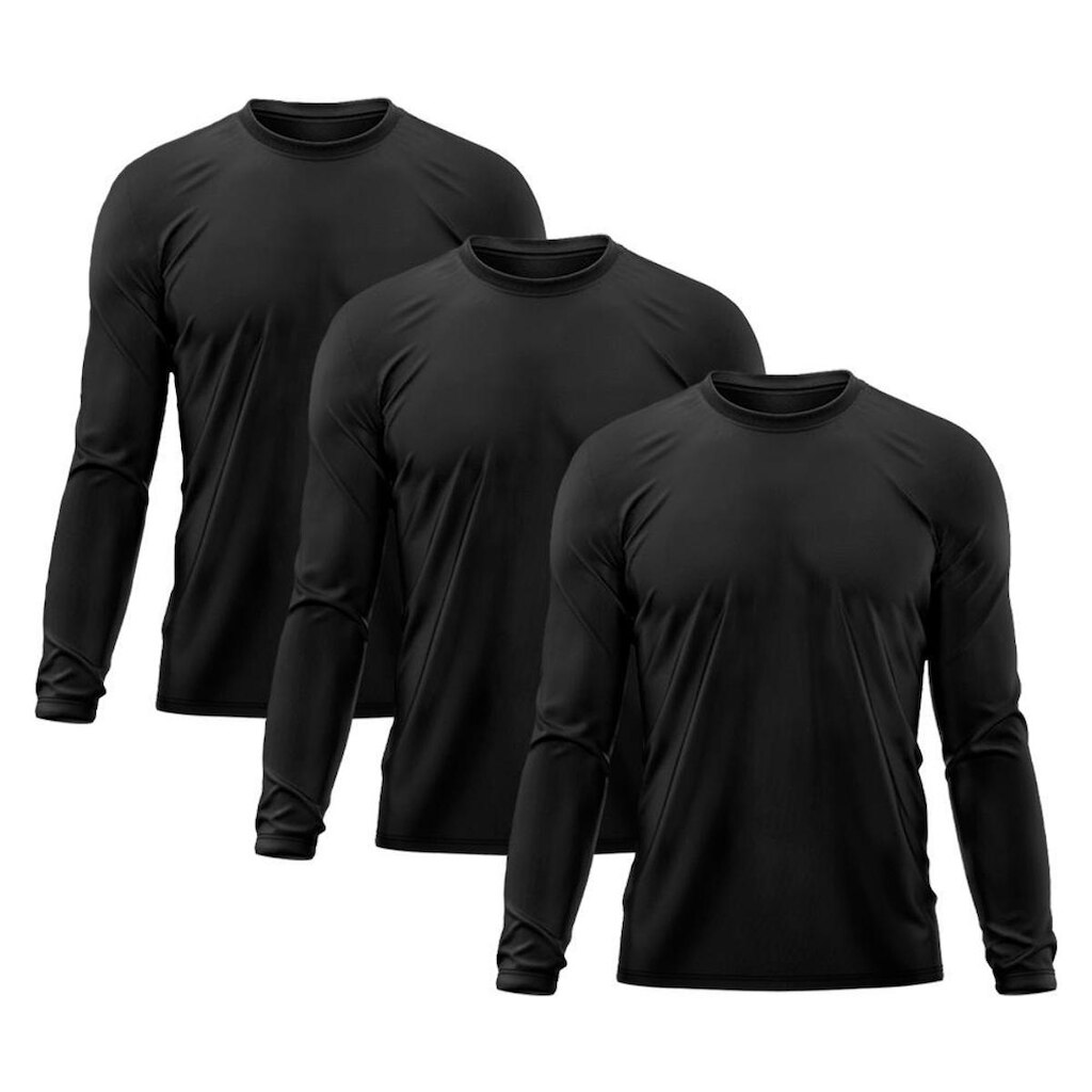 Kit 3 Camiseta Masculina Proteção Solar UV Térmica Praia Esporte Academia Tecido Dry Camisetas
