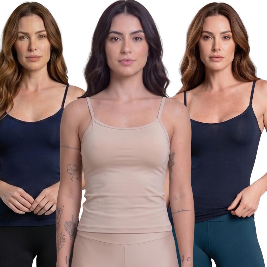 KIT 3 Camiseta Microfibra Regata Dry Bella Fiore Blusa Para Treino Academia Moda Fitness Musculação