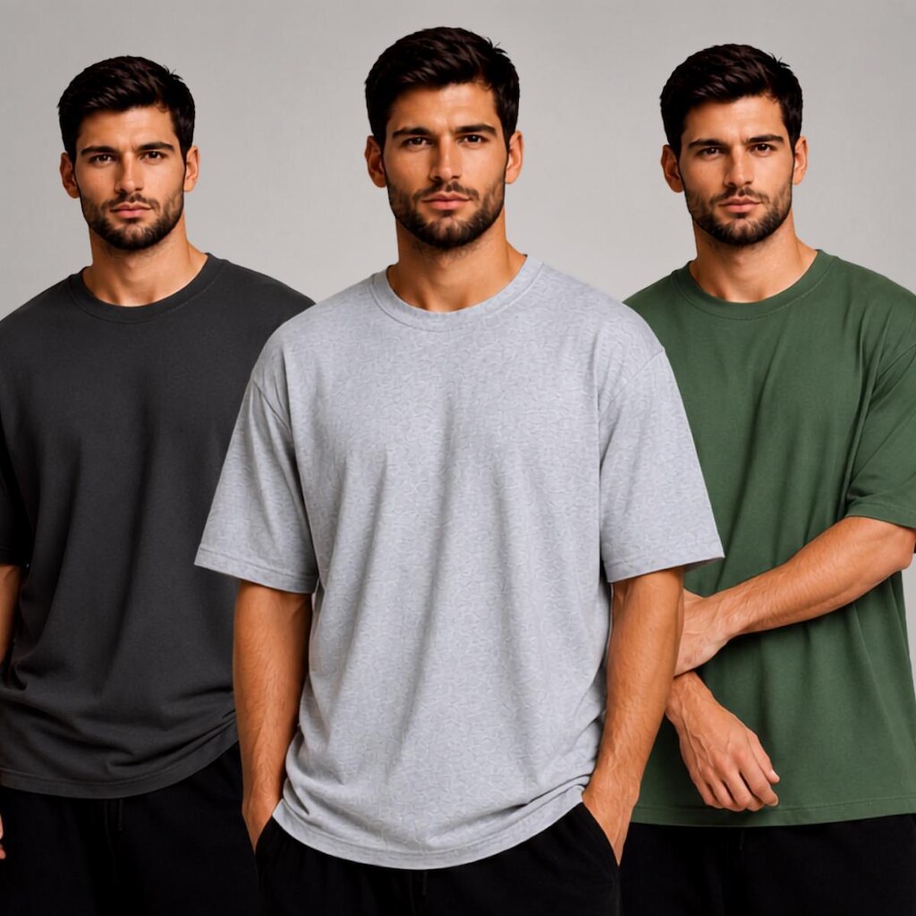 Kit 3 Camiseta Oversize Masculina Basica Algodao