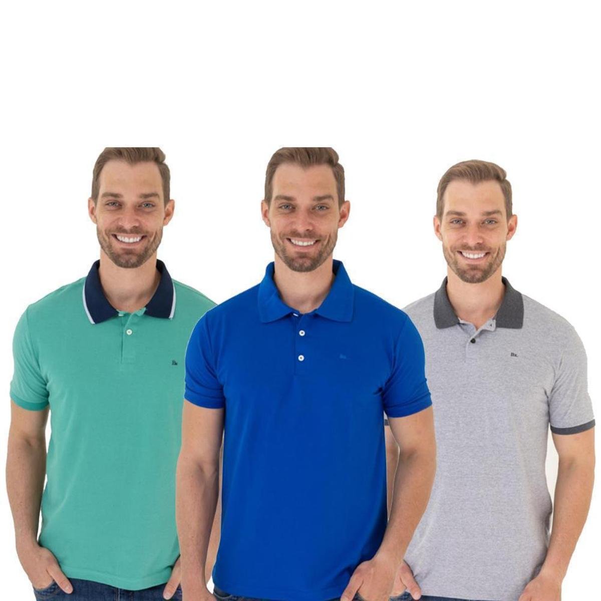 Kit 3 Camisetas Básica Gola Clássica Masculina Algodão Macio - Azul+Cinza é boa?
