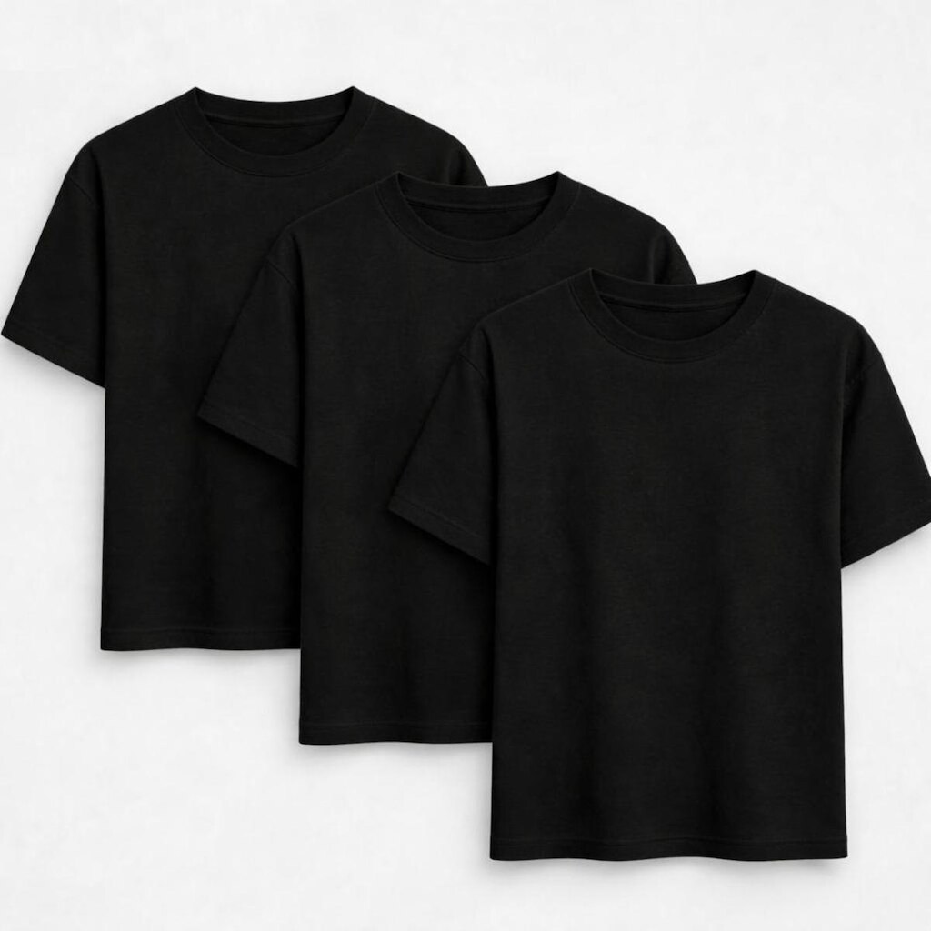 Kit 3 Camisetas Básicas Masculina Algodão Lisa Camisa Premium Original