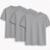 Kit 3 Camisetas Básicas Masculina Algodão Lisa Camisa Premium Original - Cinza