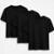 Kit 3 Camisetas Básicas Masculina Algodão Lisa Camisa Premium Original - Preto+Cinza