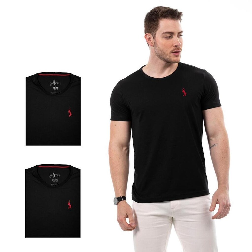 Kit 3 Camisetas Básicas Masculina Manga Curta Lisa Conforto
