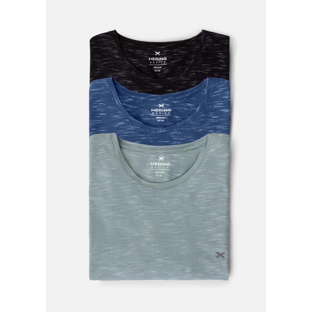 Kit 3 Camisetas Básicas Masculinas Em Malha Jet Com Bordado Menor preço em Kit 3 Camisetas Básicas Masculinas Em Malha Jet Com Bordado