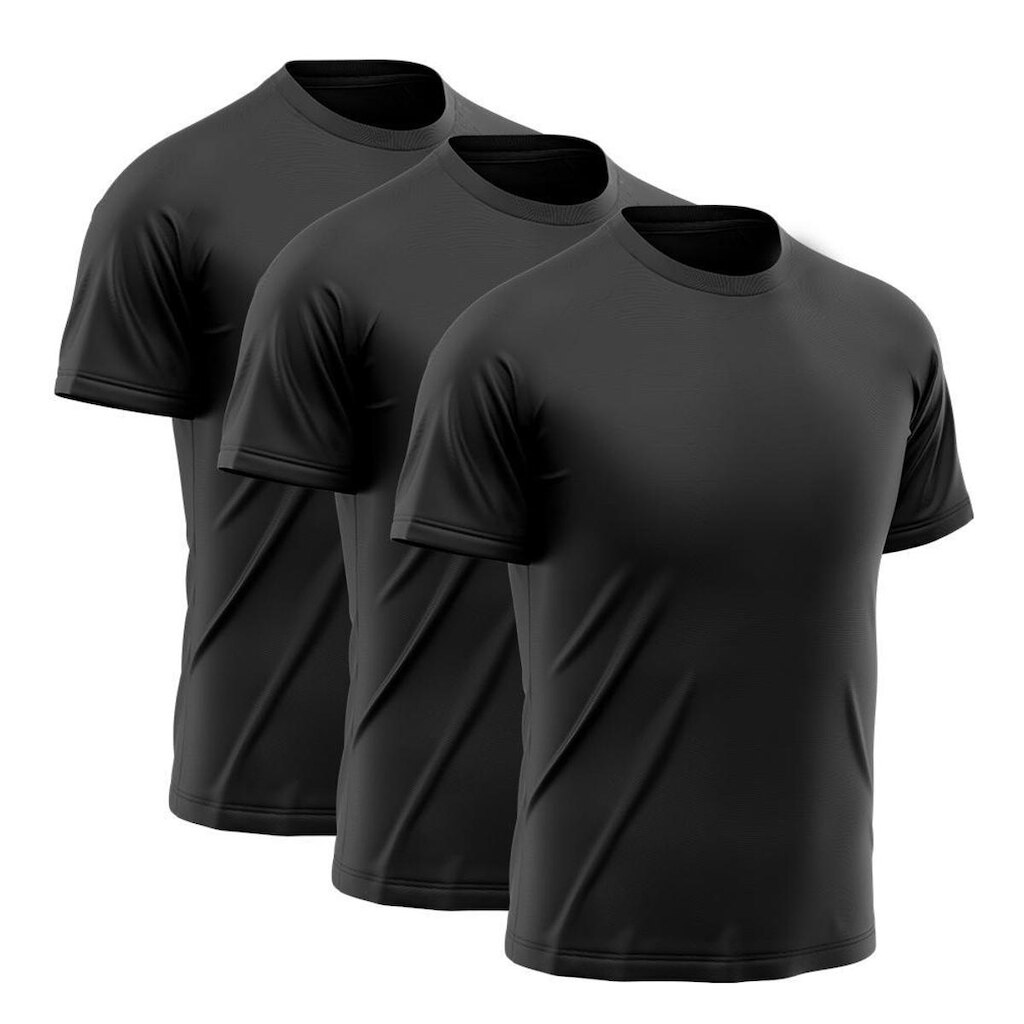Kit 3 Camisetas de Academia-Preta