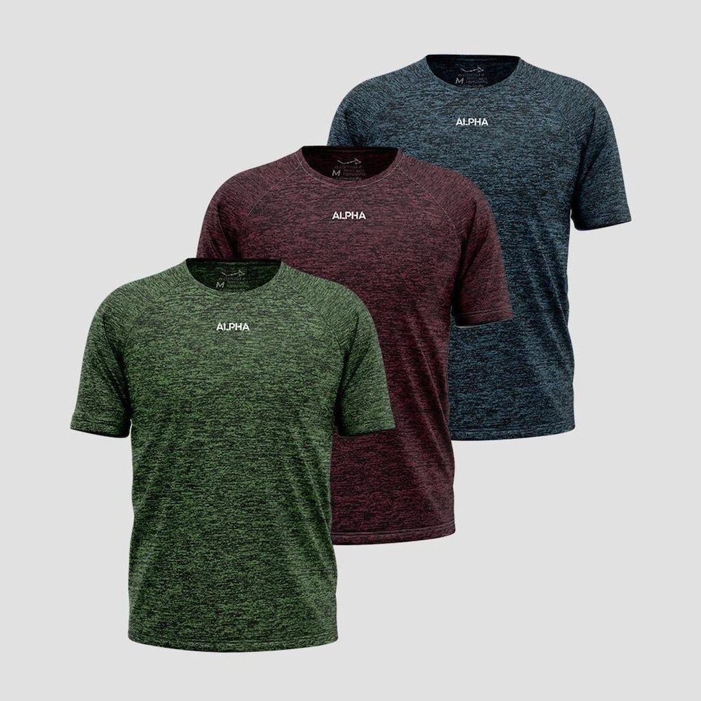 Kit 3 Camisetas Dry Alpha Masculina