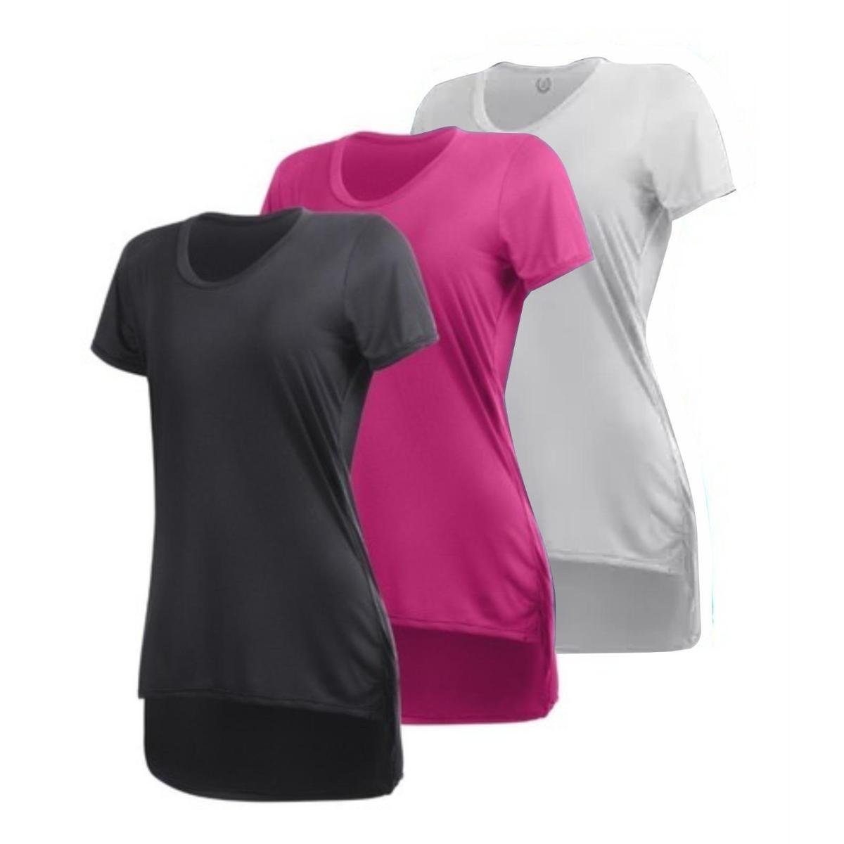 Kit 3 Camisetas Dry Femininas Tapa Bumbum Proteção UV 50+ Manga Curta Academia Treino Menor preço em Kit 3 Camisetas Dry Femininas Tapa Bumbum Proteção UV 50+ Manga Curta Academia Treino
